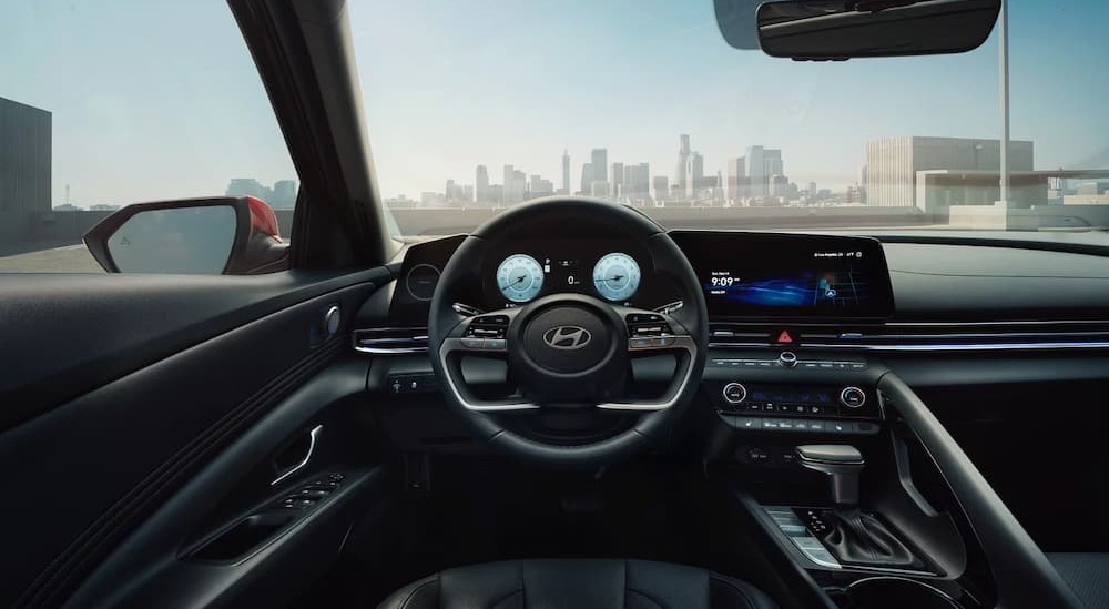 The black dash in a 2025 Hyundai Elantra.
