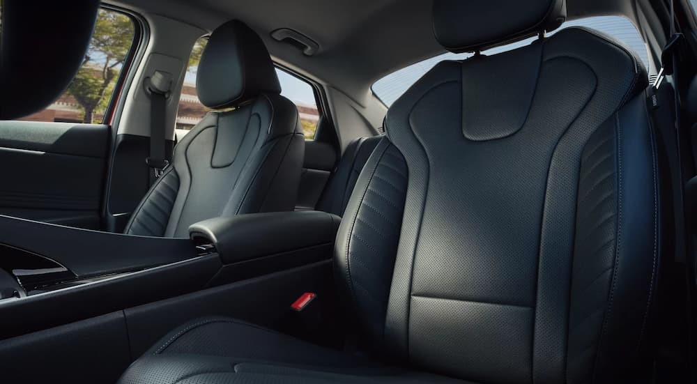 The black interior in a 2025 Hyundai Elantra.