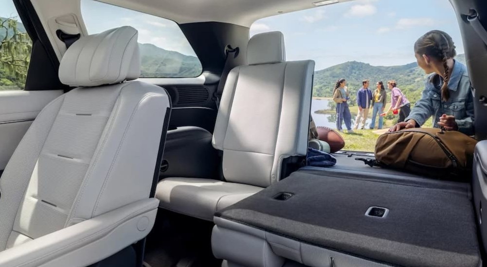 Rear seating and cargo area in a 2026 Hyundai Palisade.