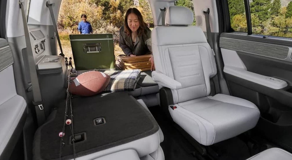 Multi-colored rear cargo area in a 2026 Hyundai Santa Fe Hybrid SE.