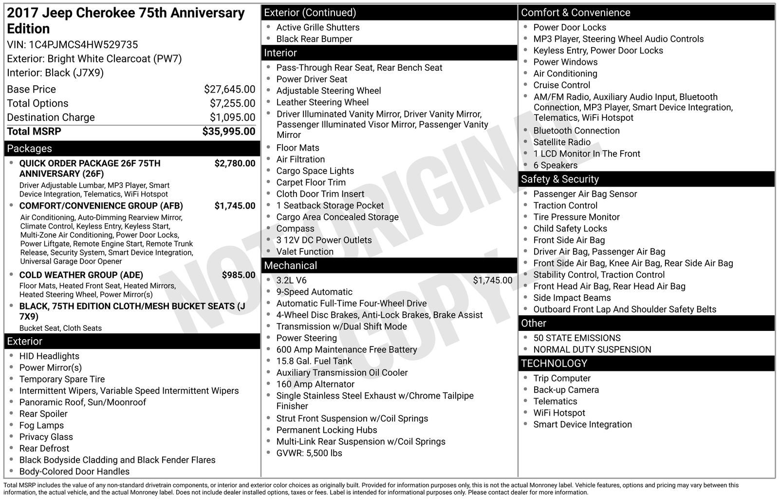 2017 Jeep Cherokee 75th Anniversary Edition