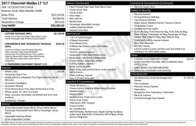 2017 Chevrolet Malibu LT 1LT