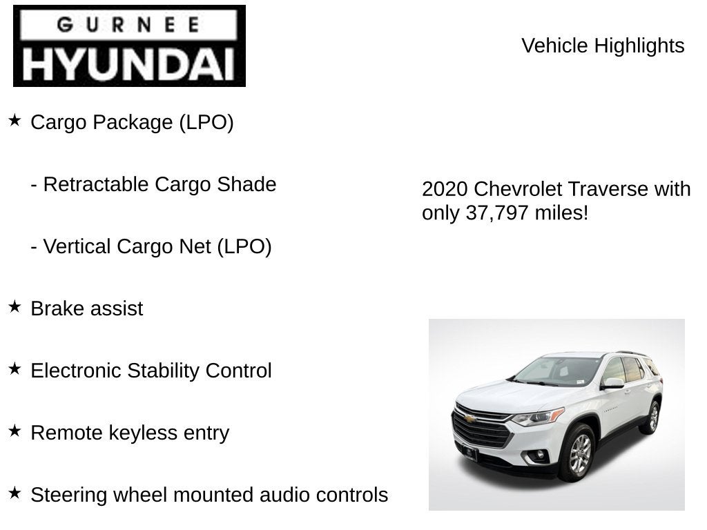 2020 Chevrolet Traverse LT Cloth w/2FL