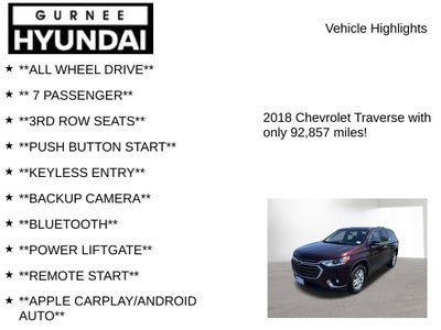 2018 Chevrolet Traverse LT Cloth w/1LT