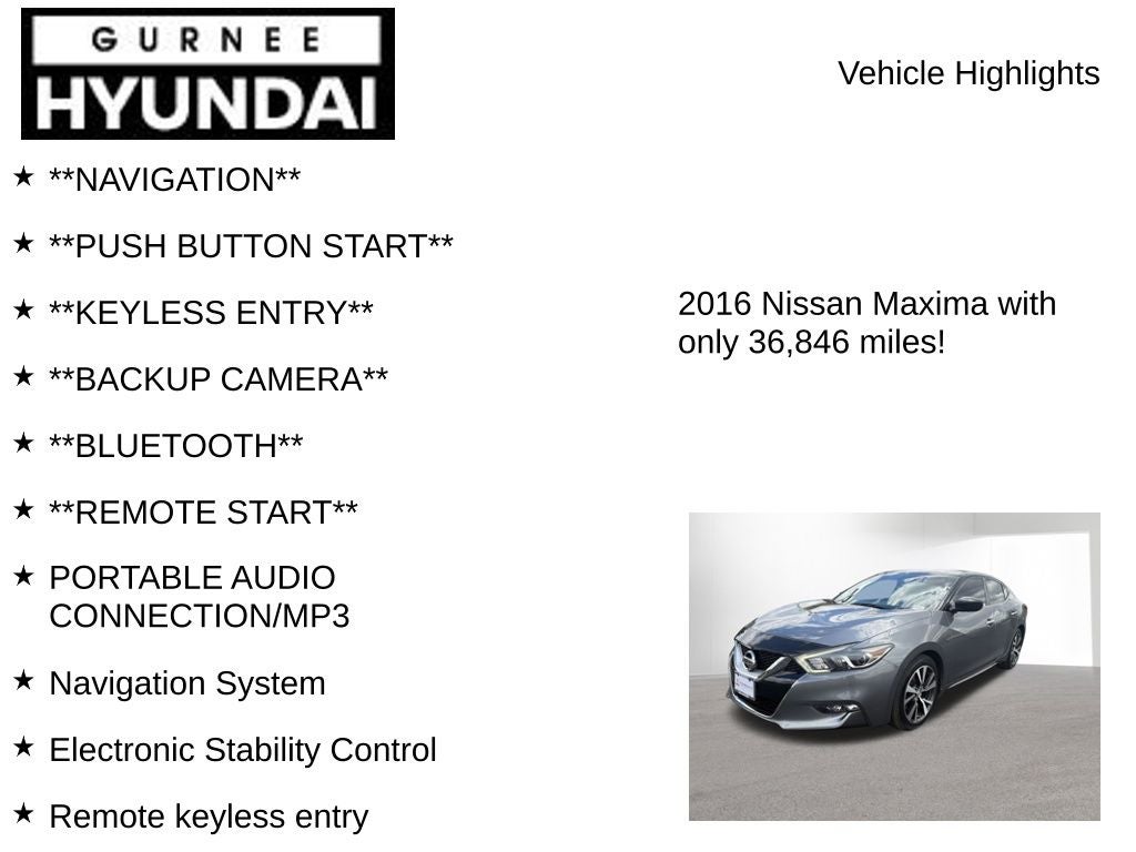 2016 Nissan Maxima 3.5 S