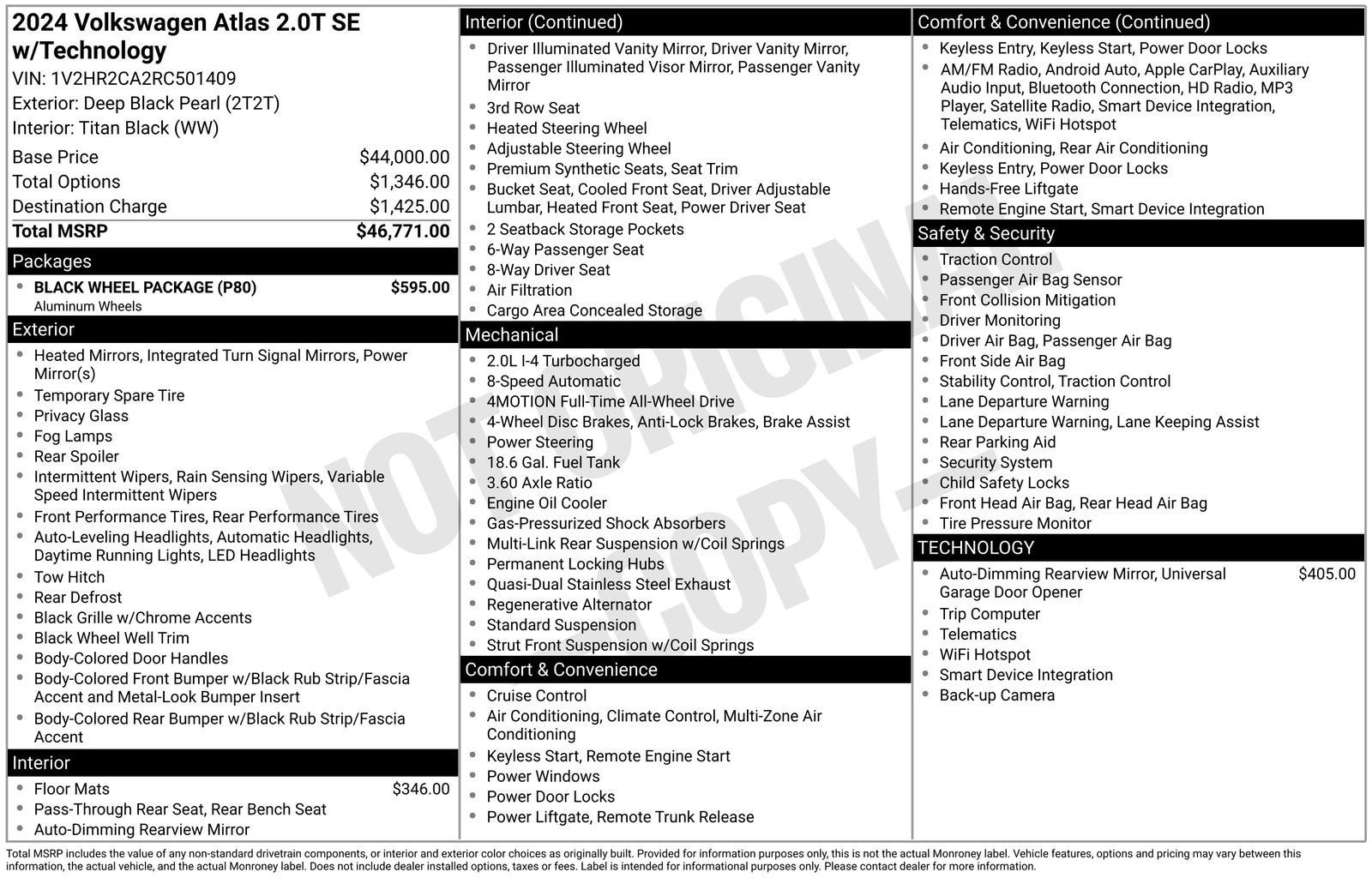 2024 Volkswagen Atlas 2.0T SE w/Technology