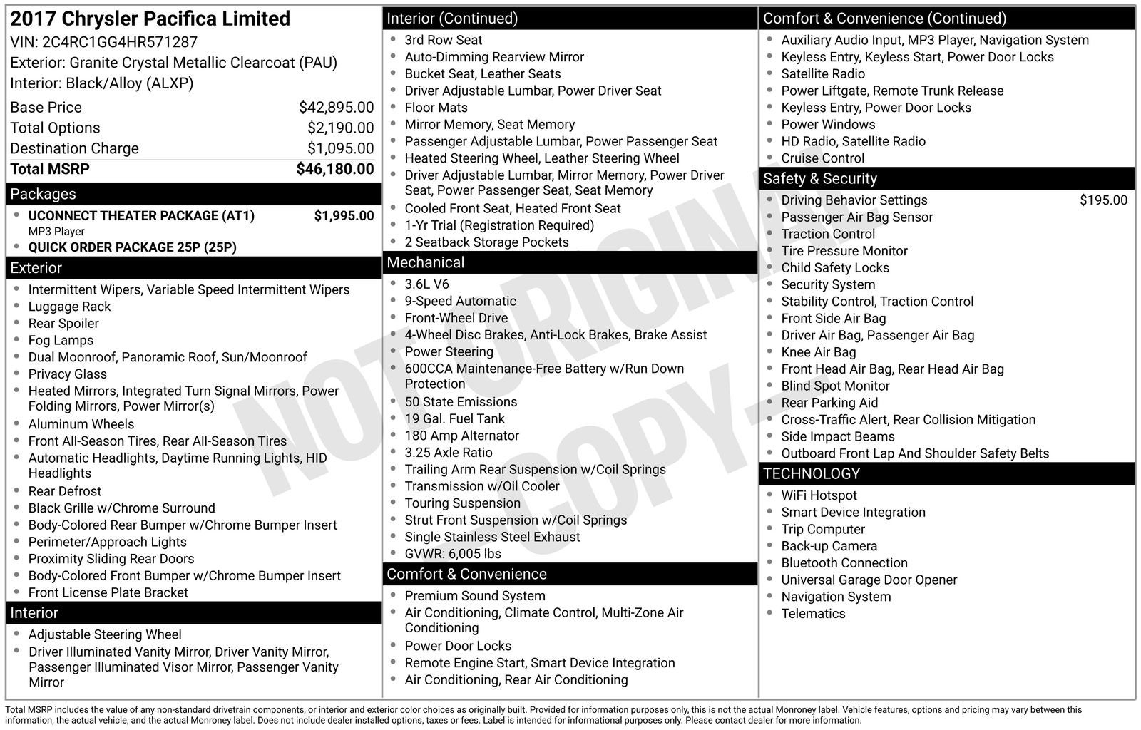 2017 Chrysler Pacifica Limited