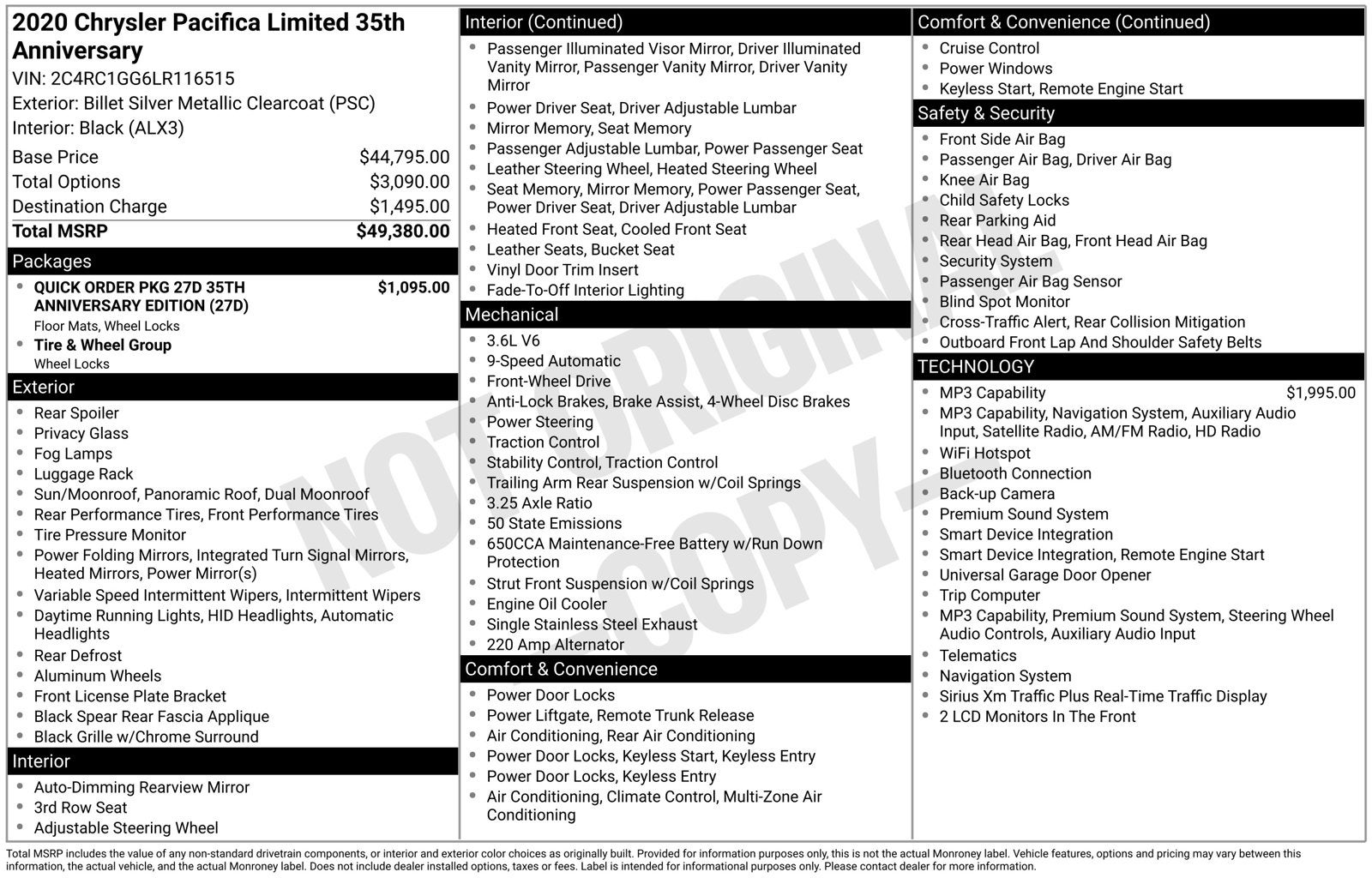 2020 Chrysler Pacifica Limited
