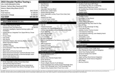 2022 Chrysler Pacifica Touring L