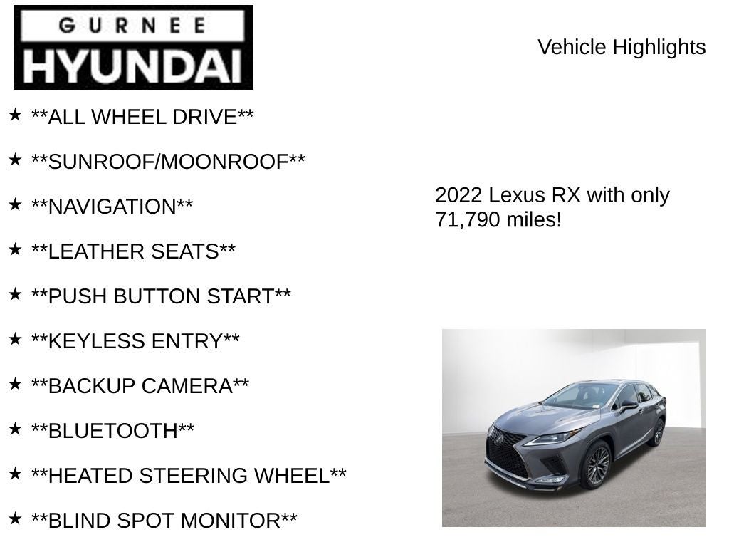 2022 Lexus RX 350 F Sport Handling