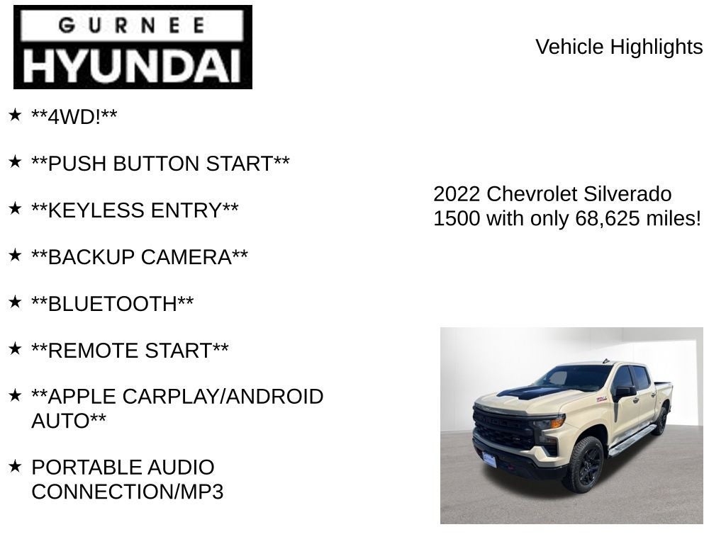 2022 Chevrolet Silverado 1500 Custom Trail Boss