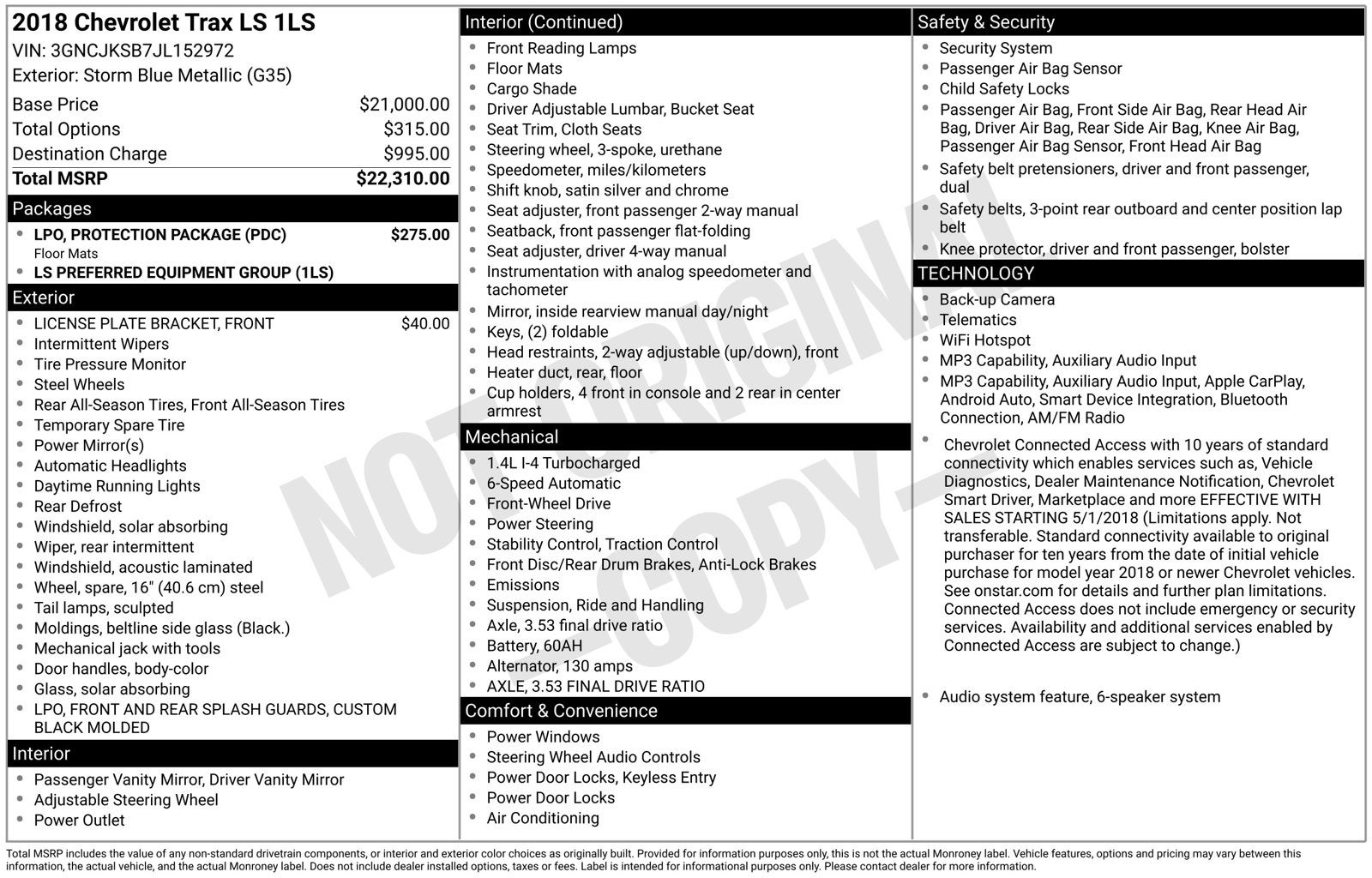 2018 Chevrolet Trax LS