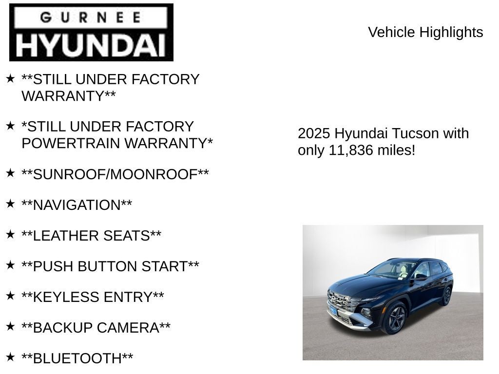 2025 Hyundai TUCSON SEL Convenience