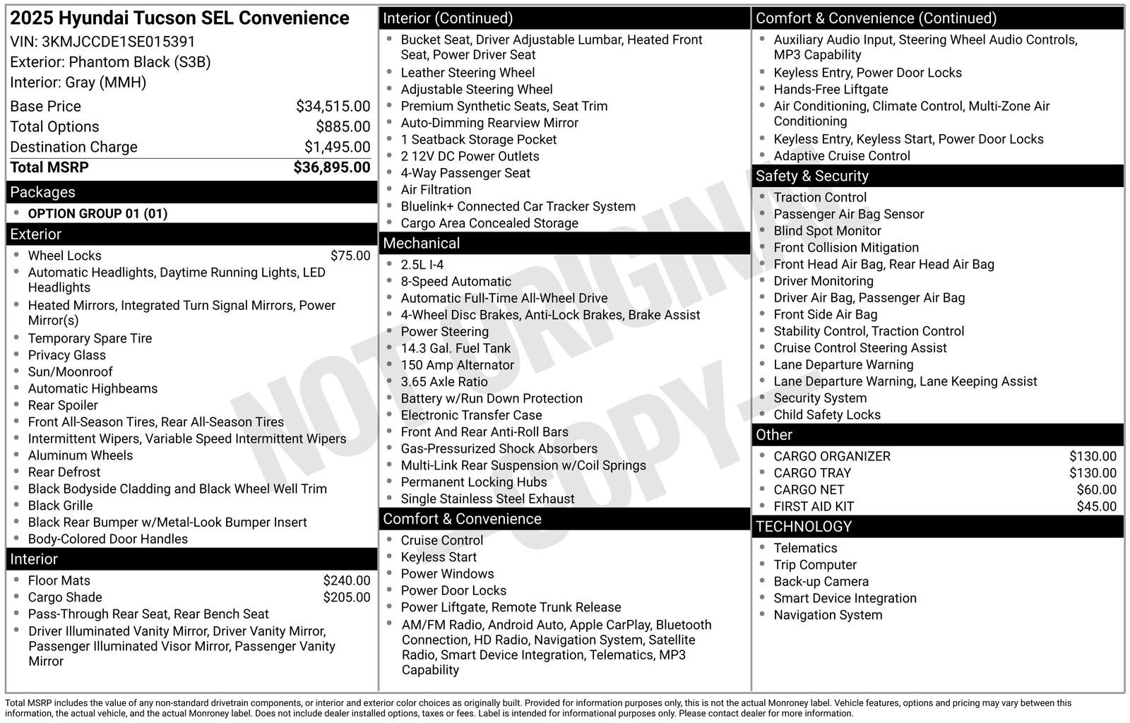2025 Hyundai TUCSON SEL Convenience