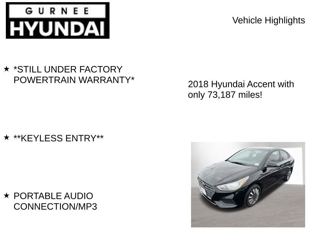 2018 Hyundai ACCENT SE