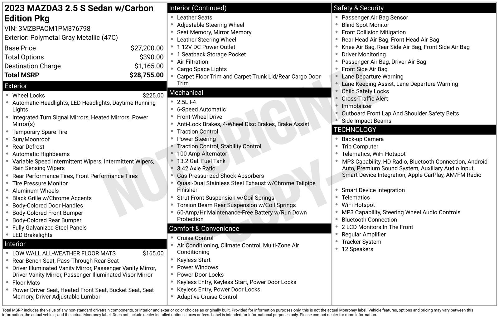 2023 Mazda Mazda3 2.5 S Carbon Edition