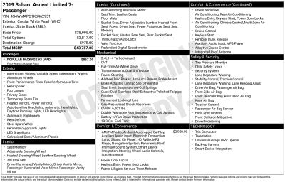 2019 Subaru Ascent Limited