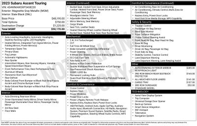2023 Subaru Ascent Touring