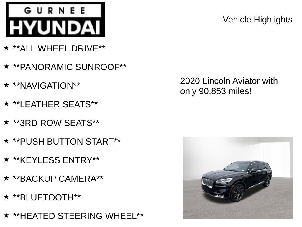 2020 Lincoln Aviator Reserve