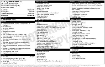 2026 Hyundai TUCSON SE