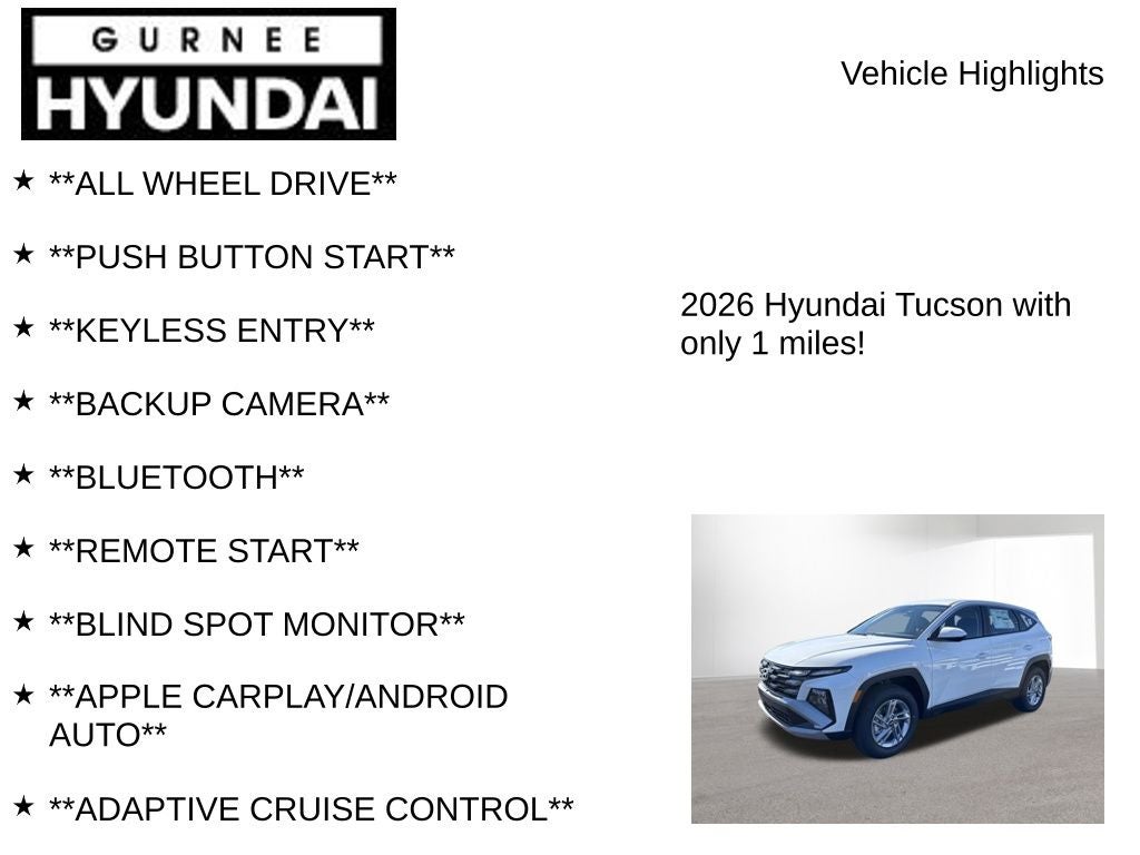 2026 Hyundai TUCSON SE