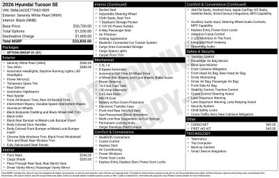 2026 Hyundai TUCSON SE