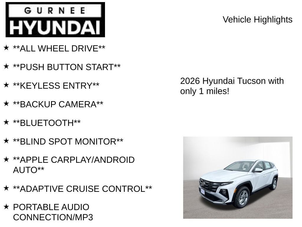 2026 Hyundai TUCSON SE