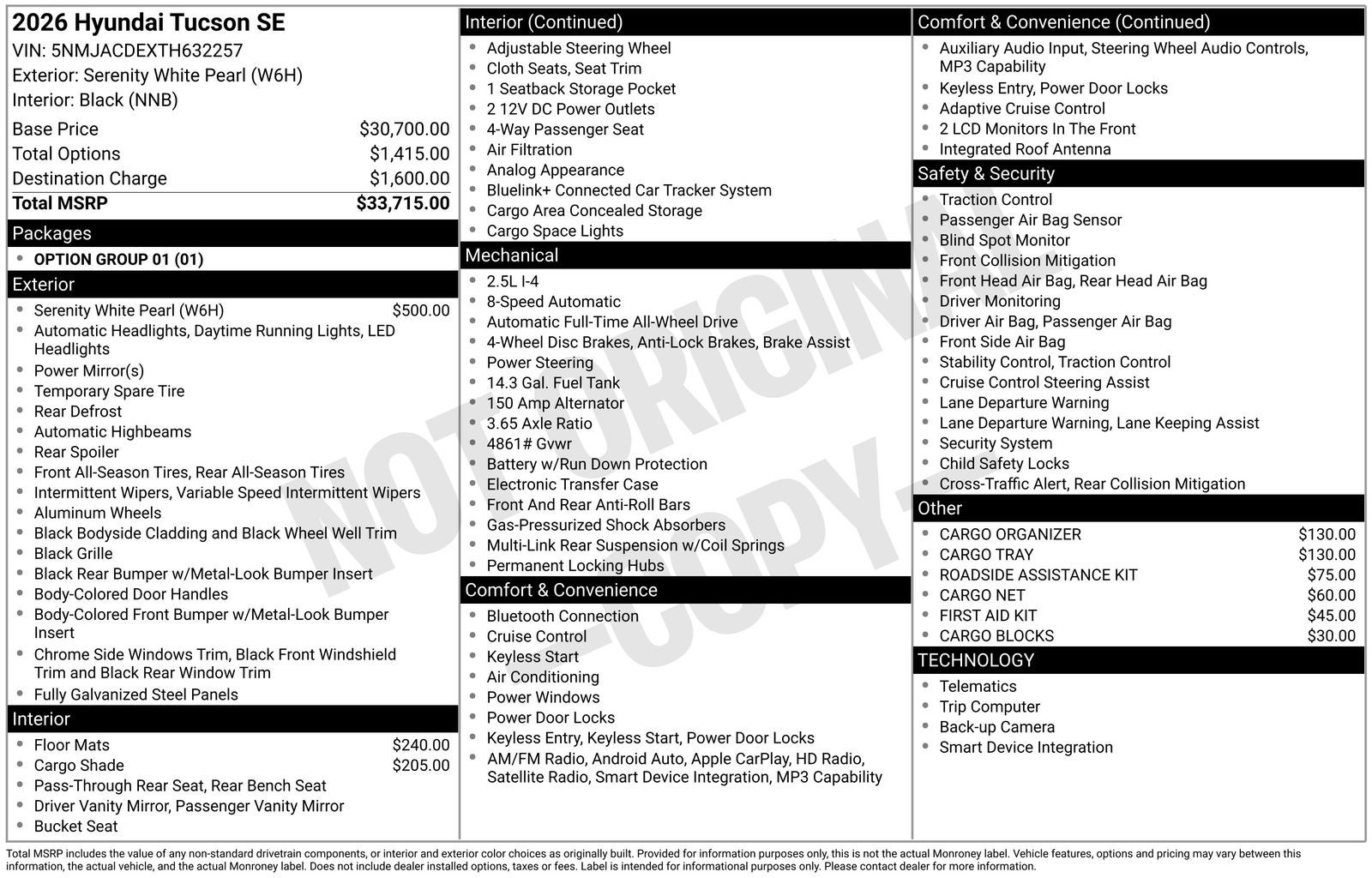 2026 Hyundai TUCSON SE
