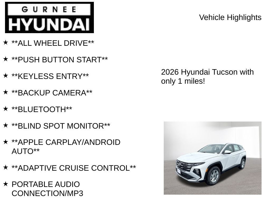 2026 Hyundai TUCSON SE
