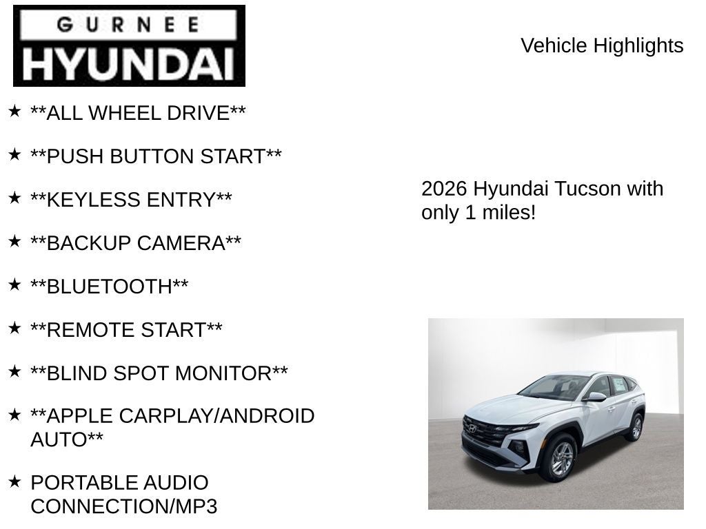 2026 Hyundai TUCSON SE