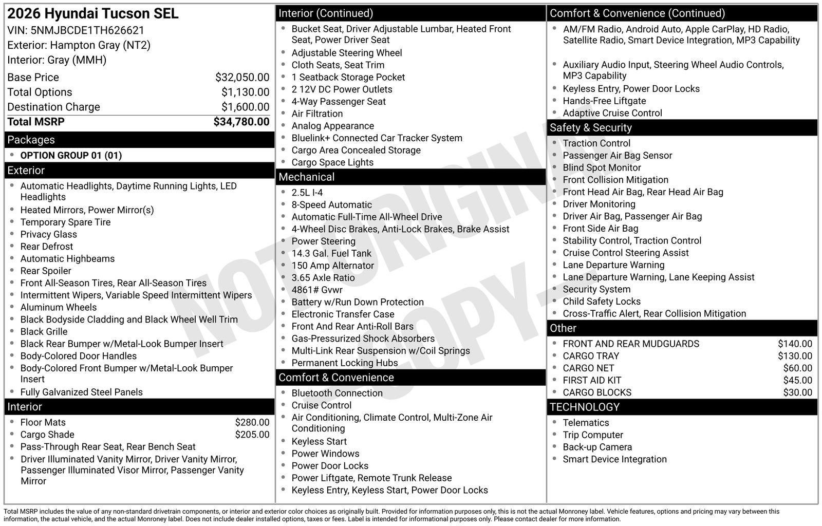 2026 Hyundai TUCSON SEL