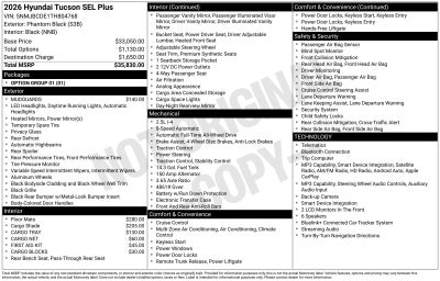 2026 Hyundai TUCSON SEL Plus