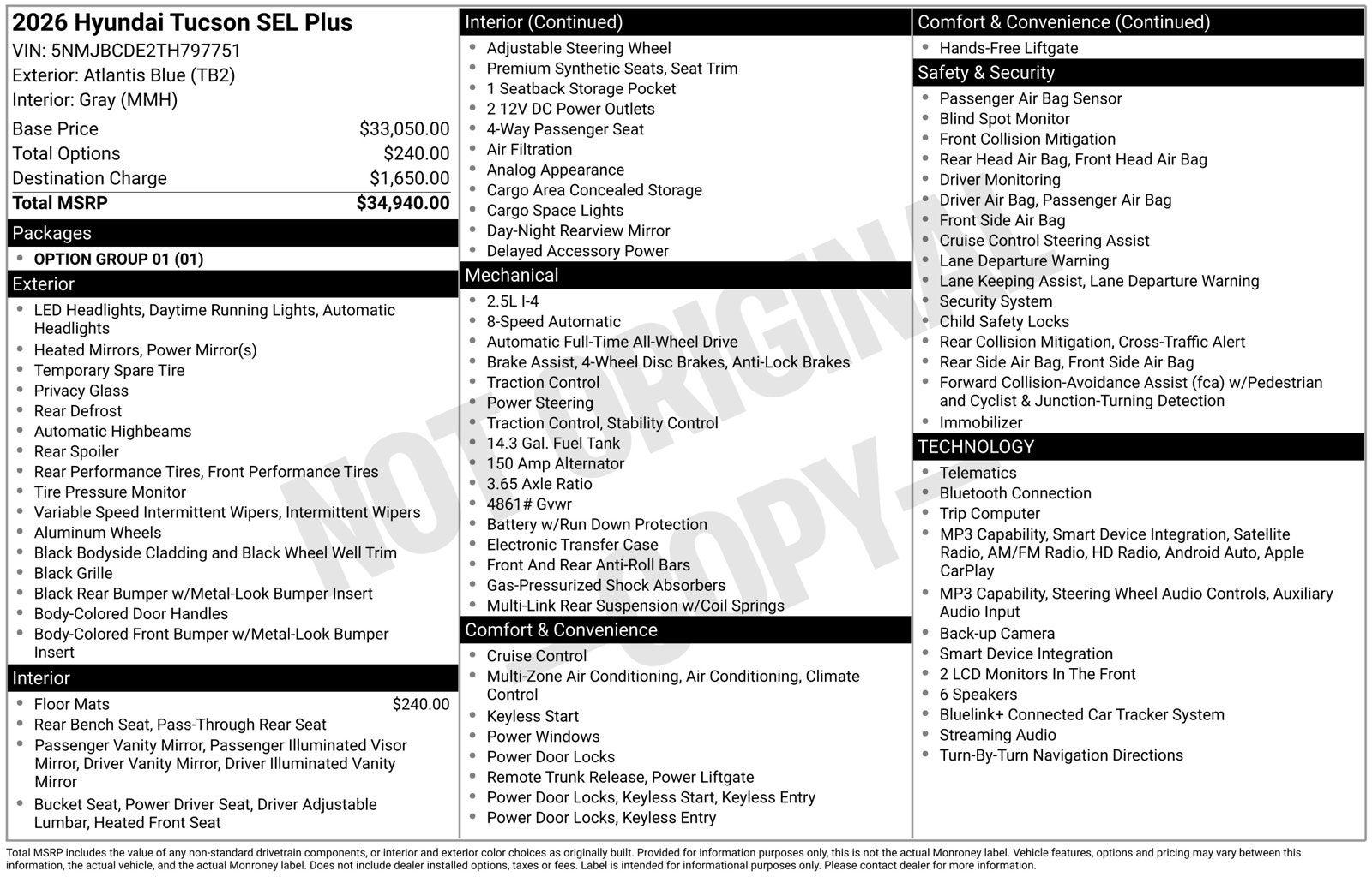 2026 Hyundai TUCSON SEL Plus