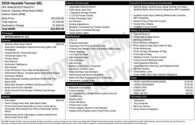 2026 Hyundai TUCSON SEL