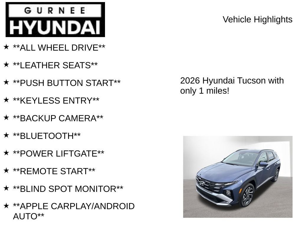 2026 Hyundai TUCSON SEL