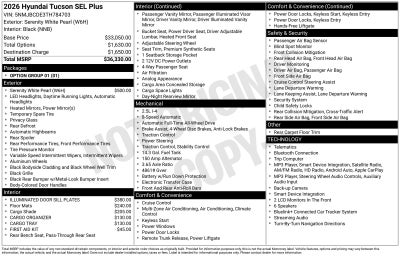 2026 Hyundai TUCSON SEL Plus
