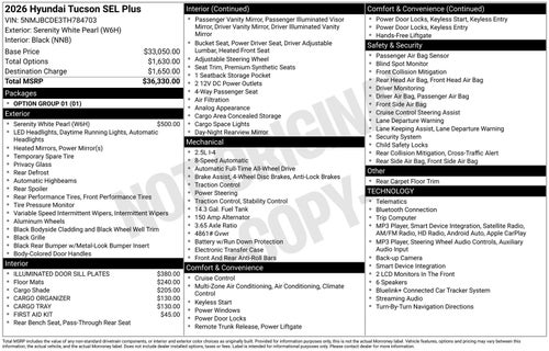 2026 Hyundai TUCSON SEL Plus