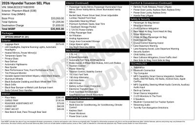 2026 Hyundai TUCSON SEL Plus