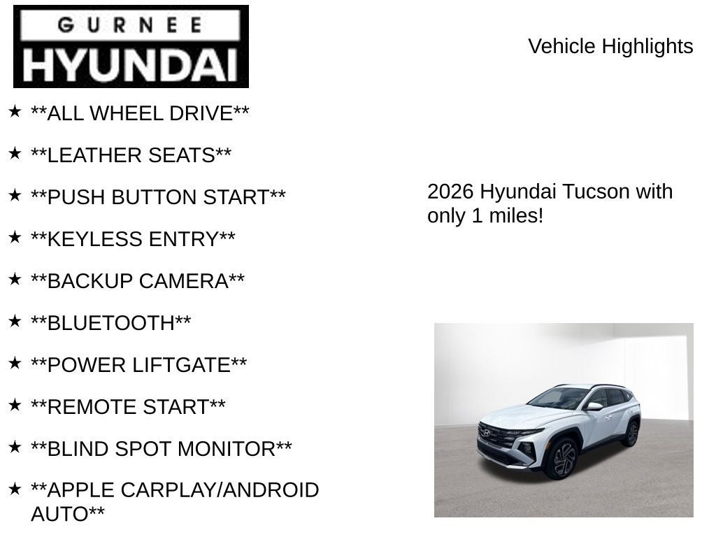 2026 Hyundai TUCSON SEL Plus