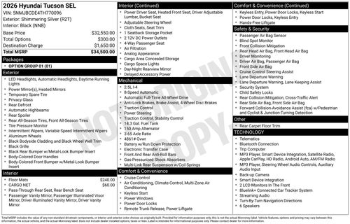 2026 Hyundai TUCSON SEL