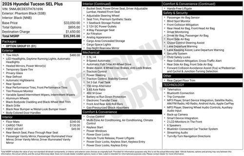 2026 Hyundai TUCSON SEL Plus