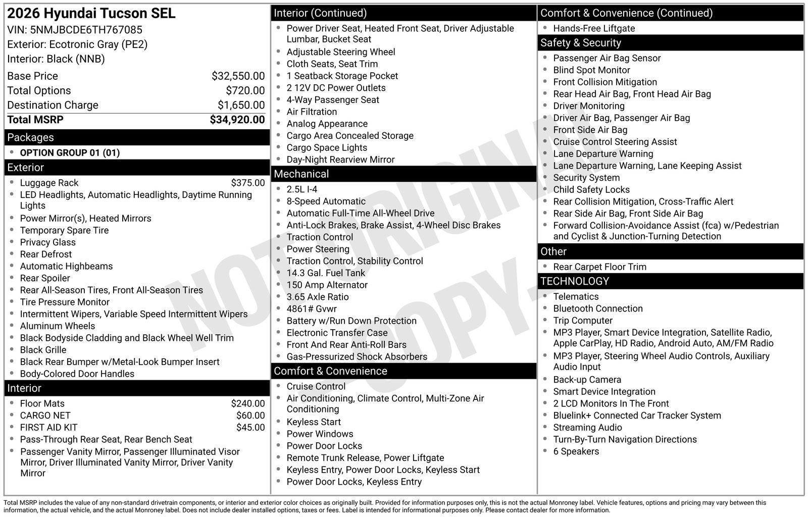 2026 Hyundai TUCSON SEL