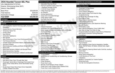 2026 Hyundai TUCSON SEL Plus