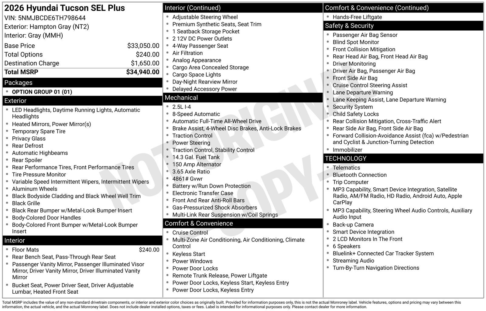 2026 Hyundai TUCSON SEL Plus