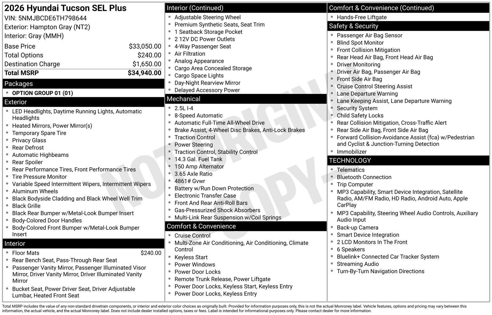 2026 Hyundai TUCSON SEL Plus
