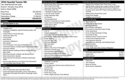 2026 Hyundai TUCSON SEL