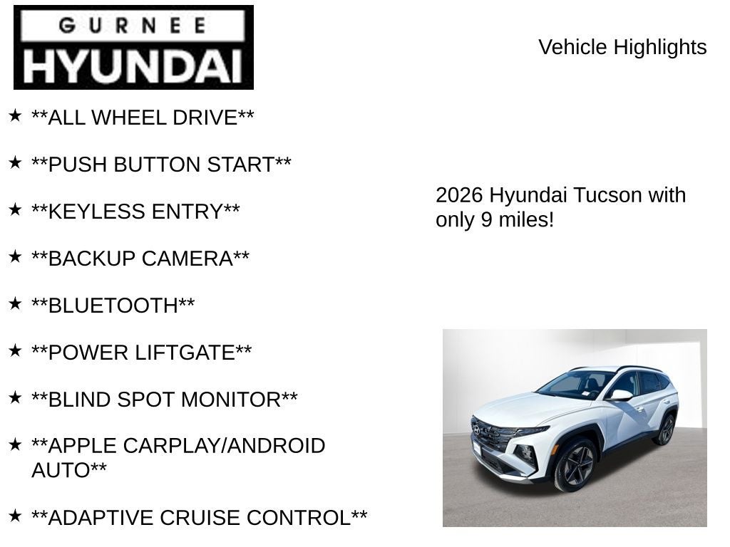 2026 Hyundai TUCSON SEL