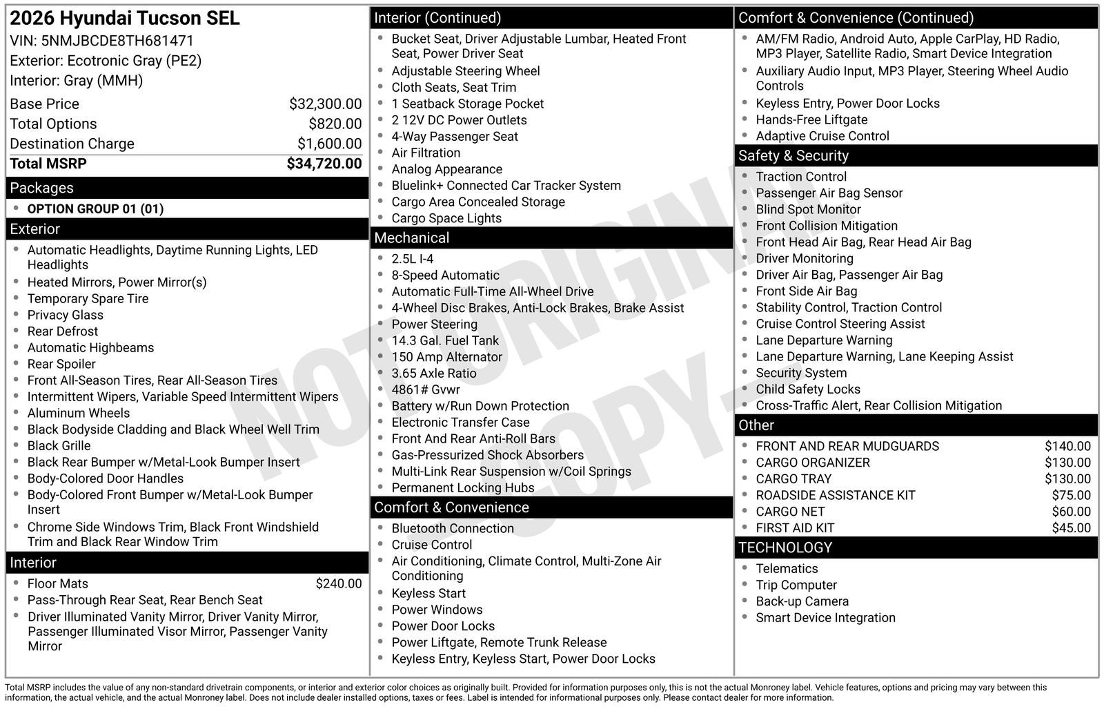 2026 Hyundai TUCSON SEL