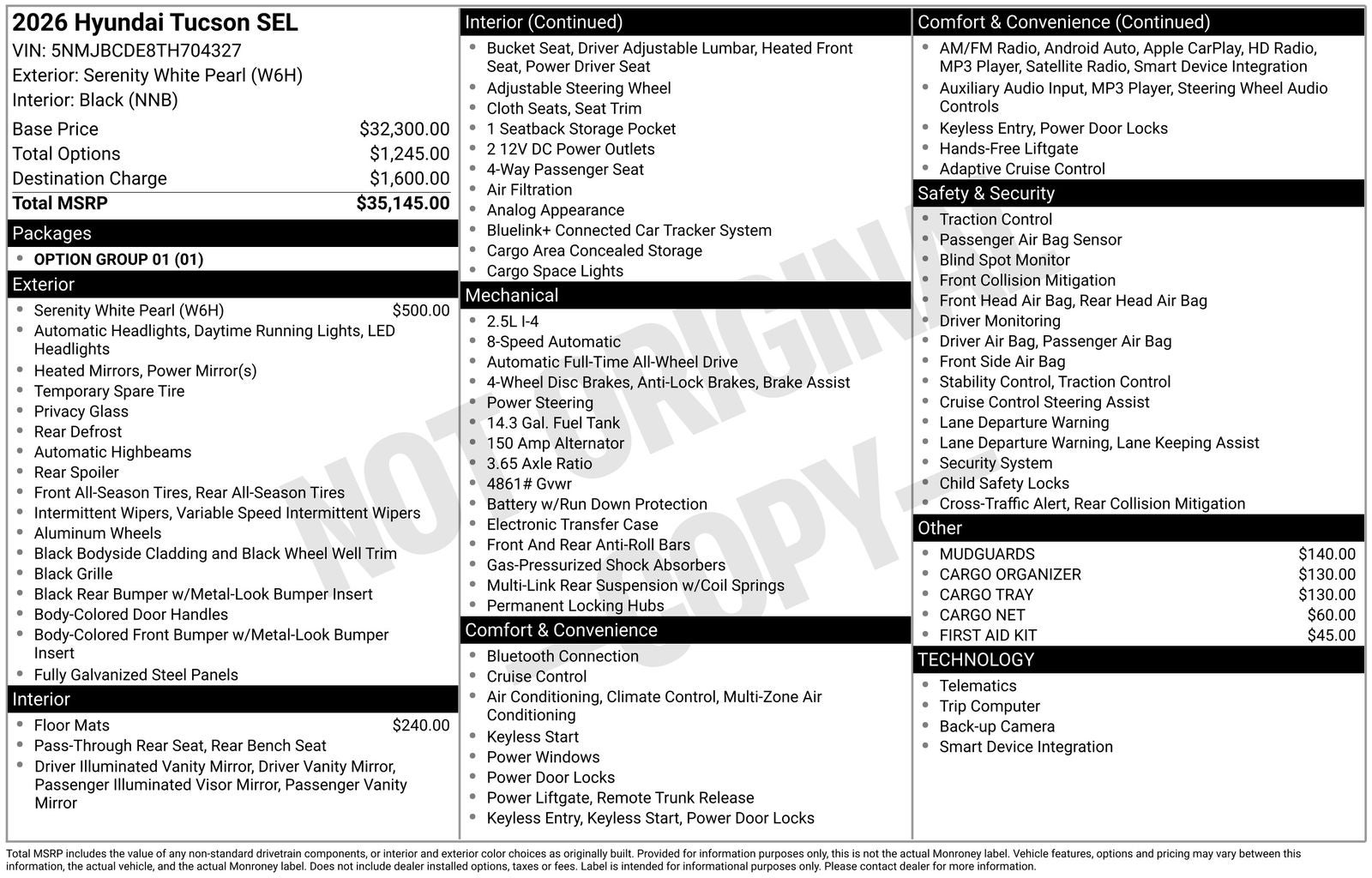 2026 Hyundai TUCSON SEL