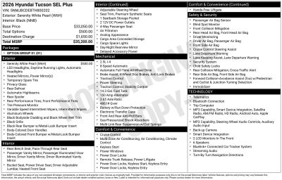 2026 Hyundai TUCSON SEL Plus
